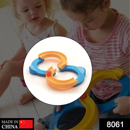 Wukusy 8061 Run Construction Toys Set featuring colorful plastic building blocks and construction accessories on a play surface.