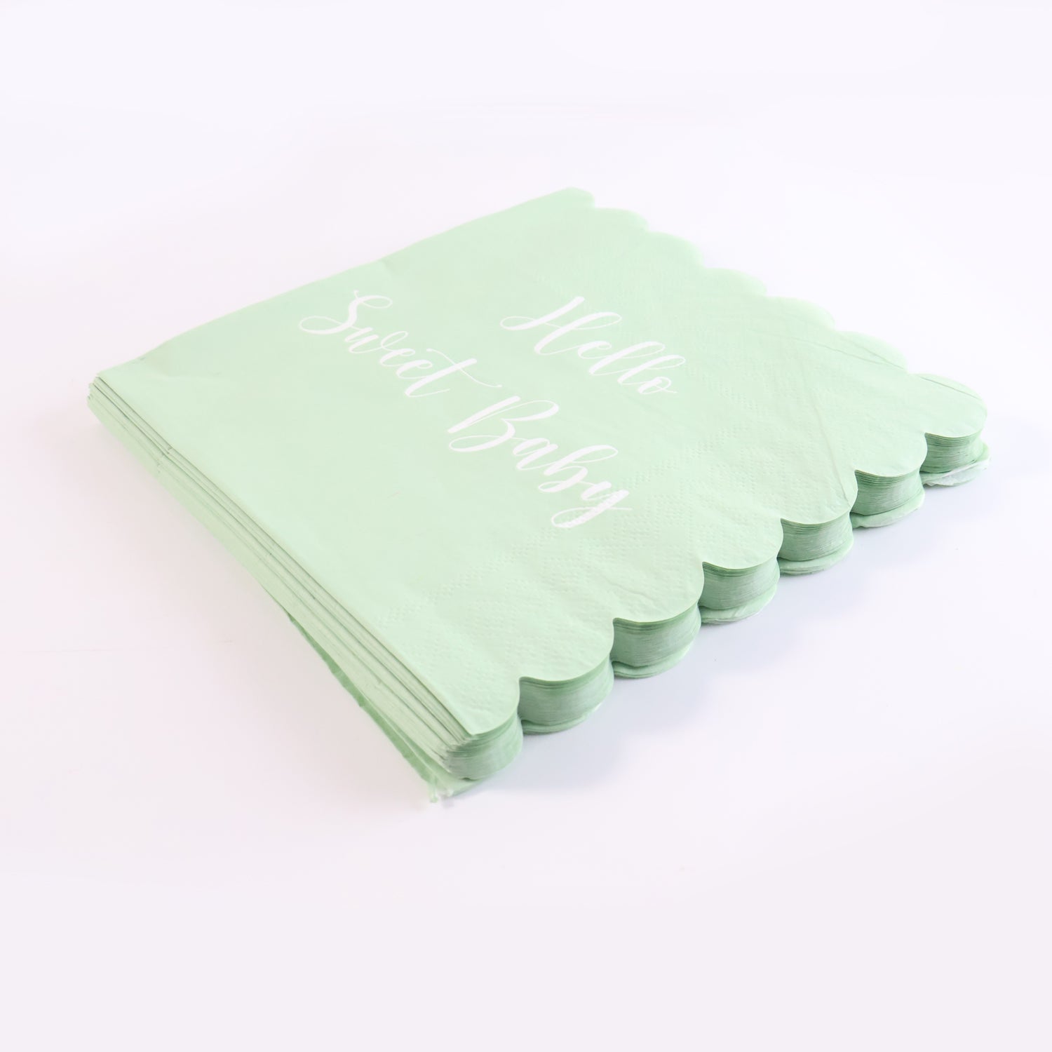 Set of Wukusy Hello Sweet Baby party paper napkins with cute baby-themed design, 24 pack, 31x31 cm for home and kitchen celebrations.