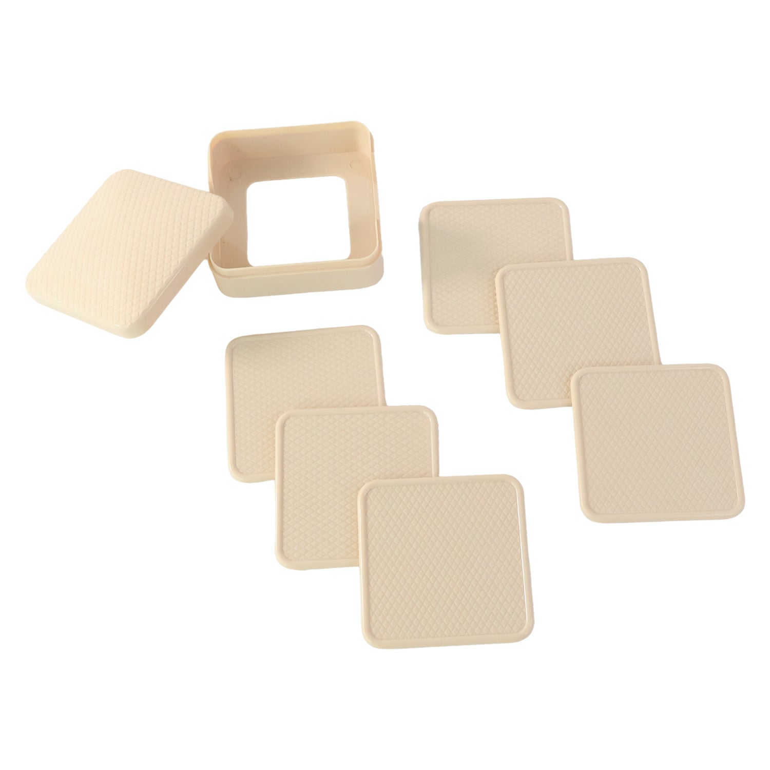 Ganesh Premium Square Coasters by Wukusy with storage box, set of six, decorative home and kitchen accessories with intricate design.