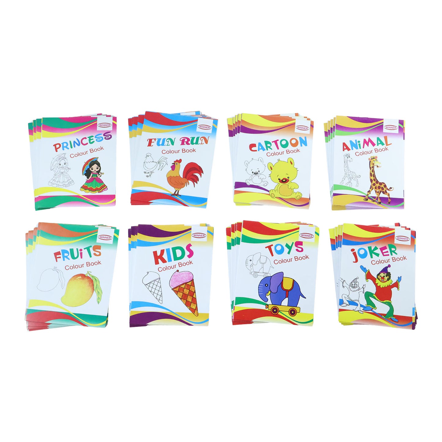 Wukusy Kids Educational Colouring Book Set with 40 colorful books featuring fun illustrations for children.