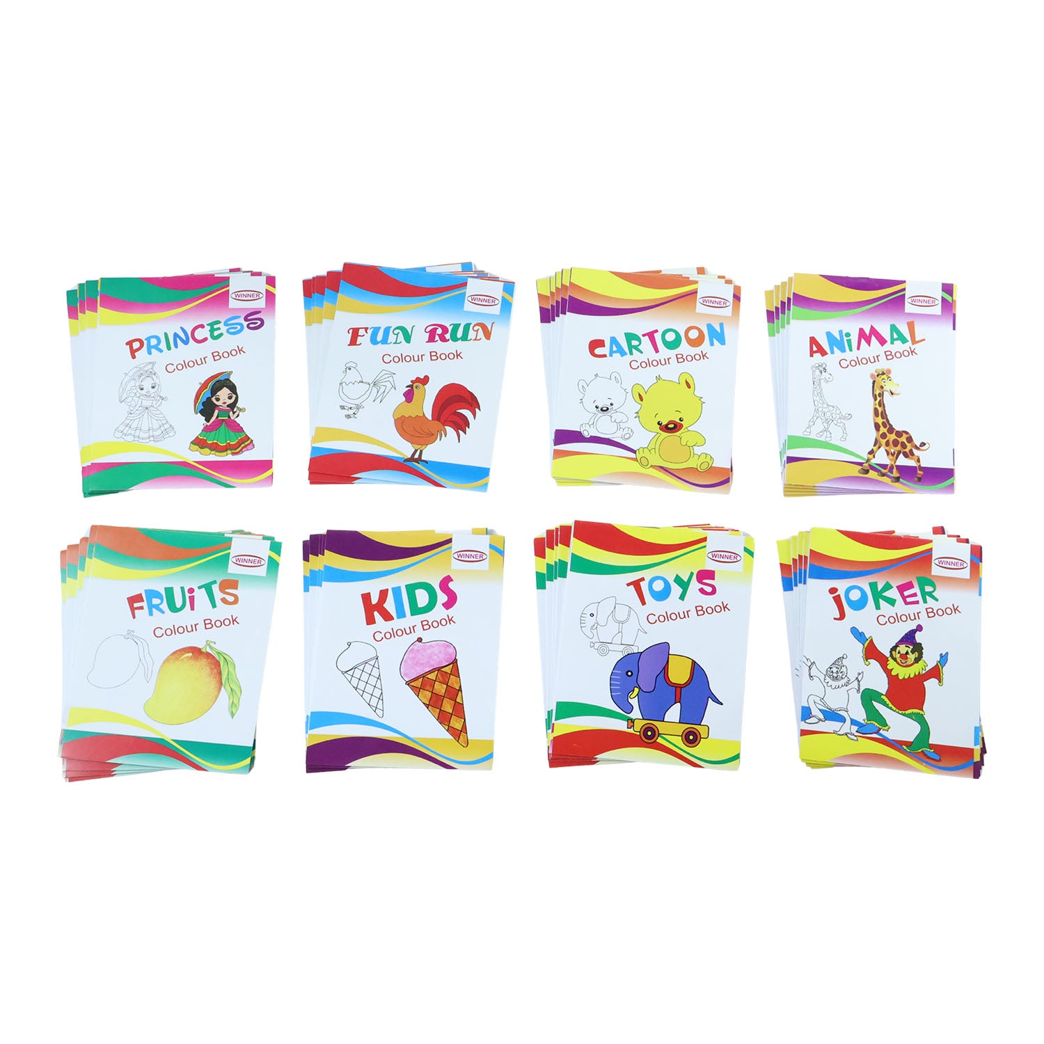 Wukusy Kids Educational Colouring Book Set with 40 colorful books featuring fun illustrations for children.