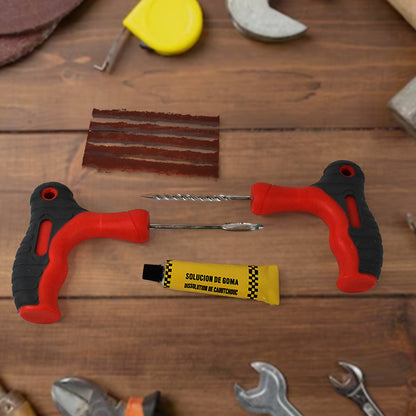 Wukusy 4-in-1 universal tubeless tyre puncture repair kit with puncher and patch tools for quick tyre repair.