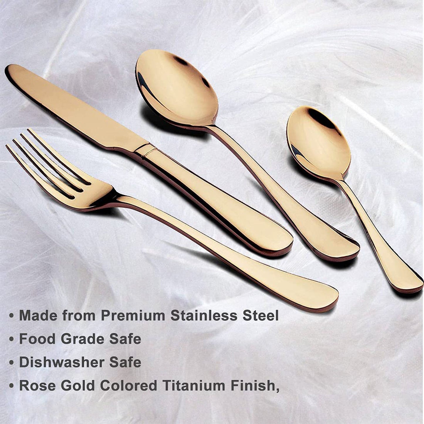 Wukusy 24-piece kitchen flatware set with forks and spoons displayed in a gift box, ideal for dining and kitchen use.