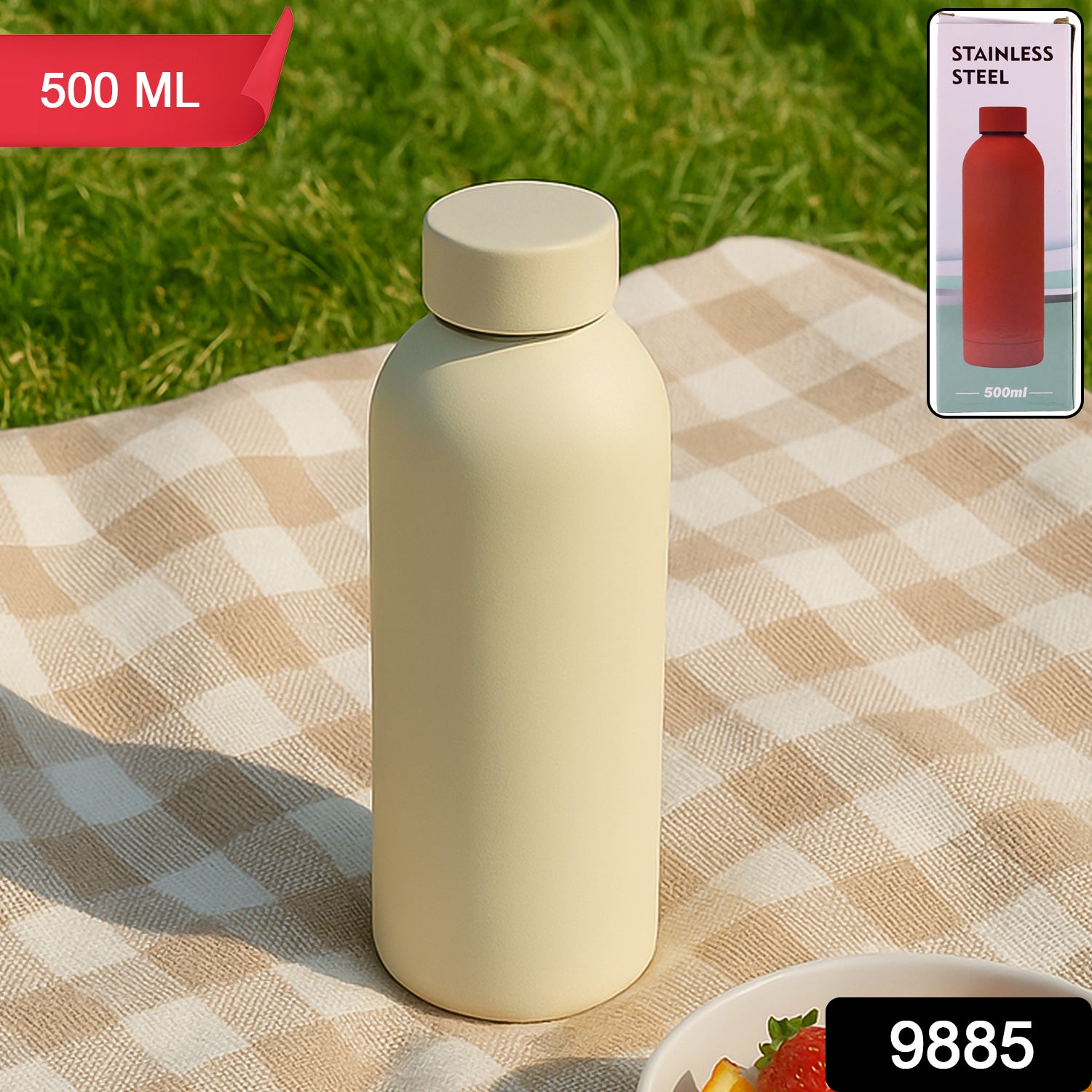 Wukusy stainless steel double wall vacuum-insulated water bottle in mixed colors, 500ml, suitable for home and kitchen use