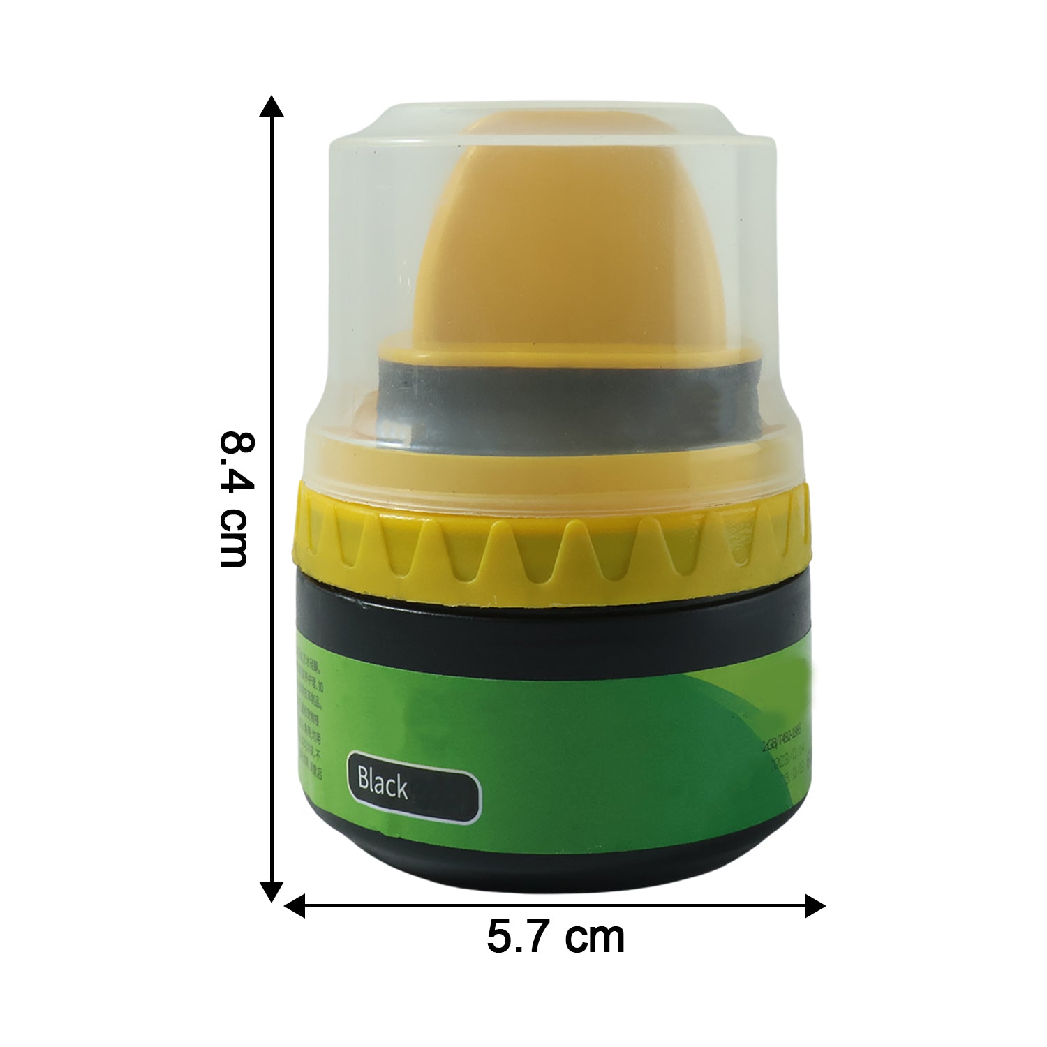 Wukusy black shoe polish cream with built-in sponge applicator, 60ml, showing the polish and sponge for easy shoe care.