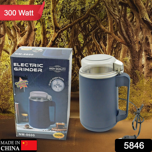 Wukusy 300W stainless steel electric spice grinder for coffee and herbs, compact kitchen appliance for fine powder grinding at home