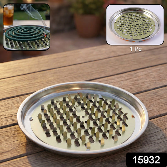 Round metal mosquito coil stand by Wukusy, sturdy and durable, designed for holding mosquito coils safely and securely.