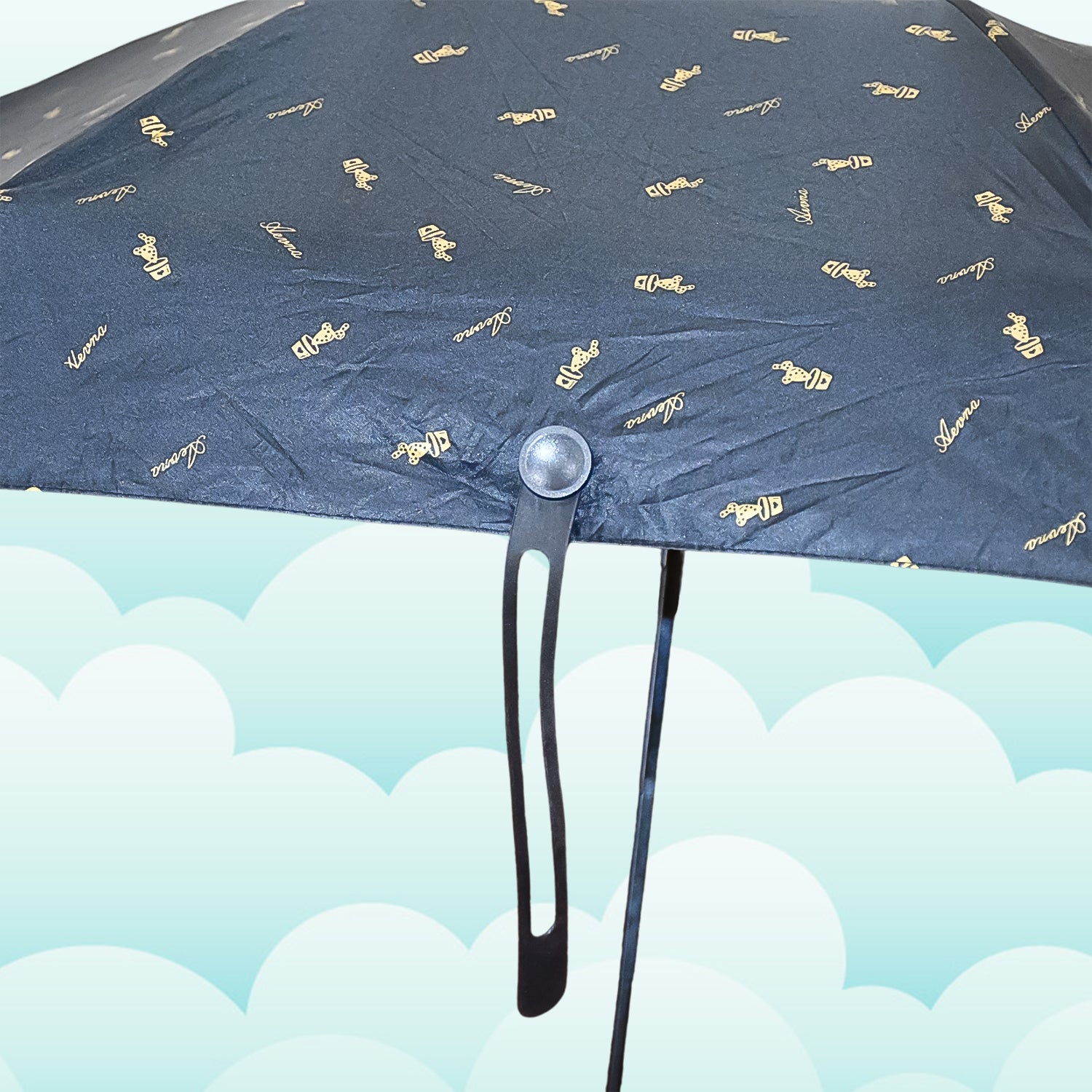 Wukusy 3-fold children's umbrella with UV protection, rain and sun shield, foldable design, in zip case for travel and outdoor use.