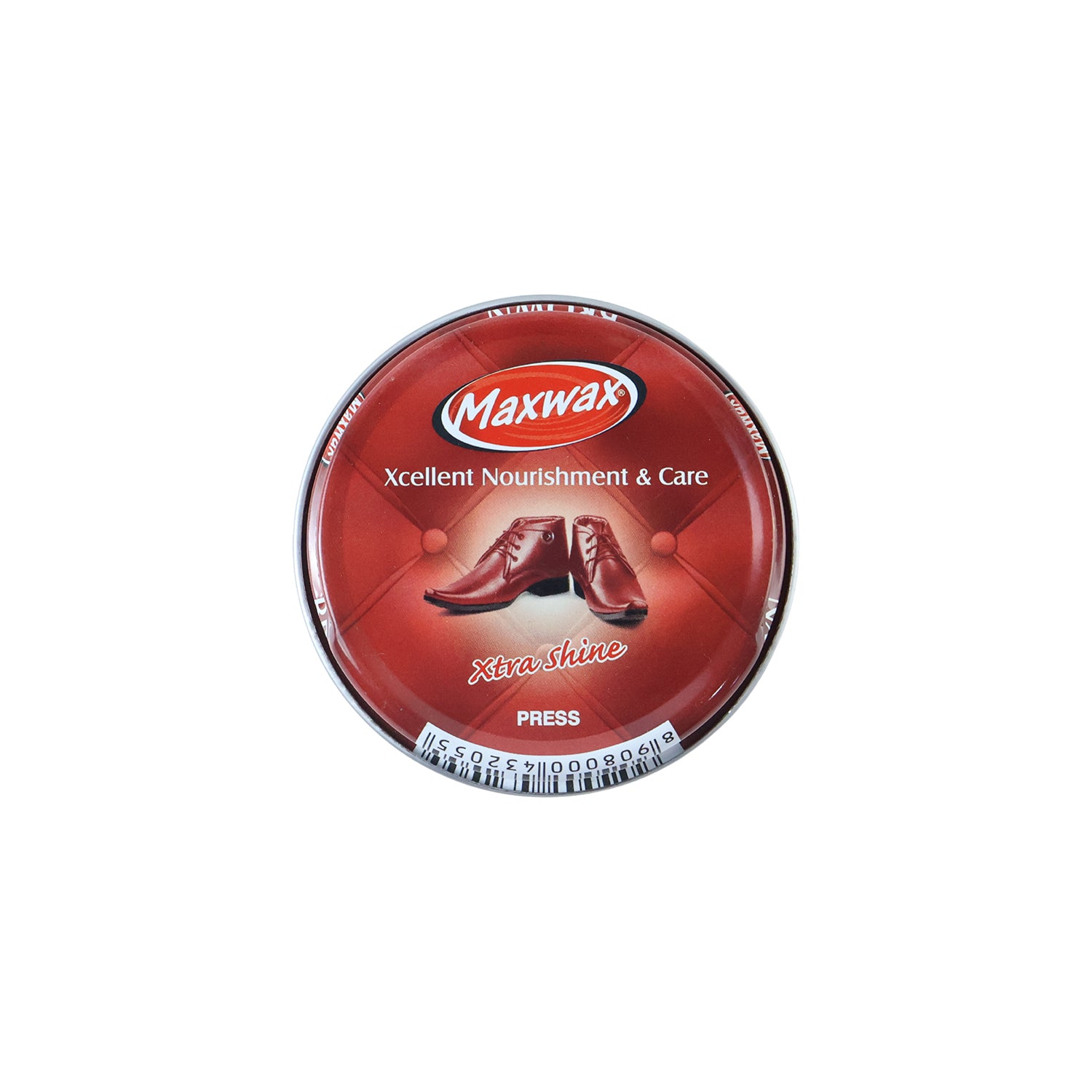 Wukusy Maxwax brown shoe polish cream in a 40g jar, showing the smooth polish inside and the branded packaging.