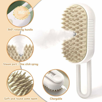 Wukusy electric massage brush with spray handle for hair removal and steam therapy, designed for health care and skin comfort.