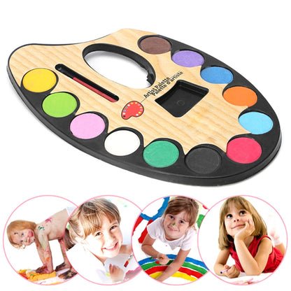 Wukusy 4653 non-toxic sketch painting watercolor set for kids with colorful paints and brushes, ideal for creative art projects.