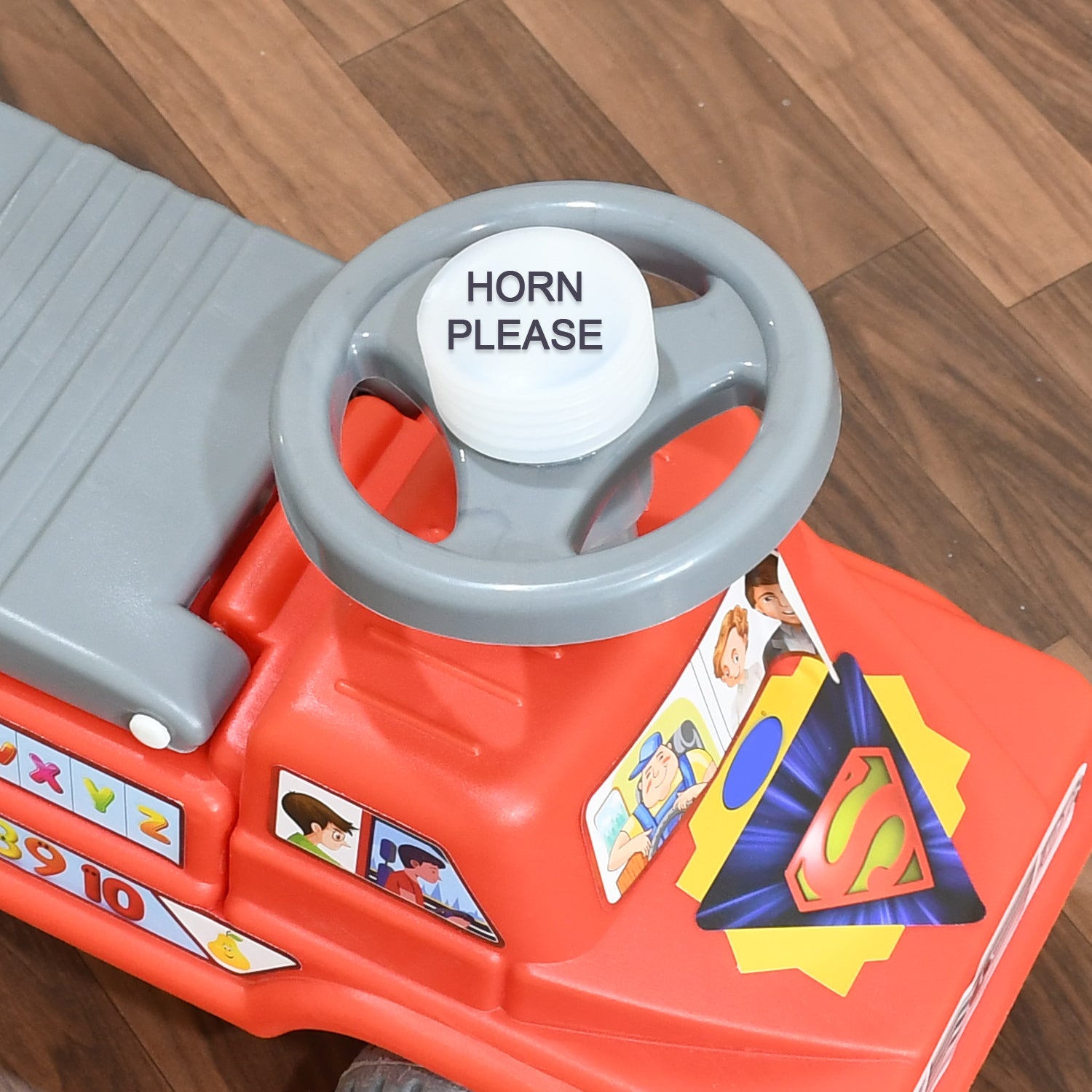 Wukusy kids baby ride-on push car with backrest, musical horn, suitable for boys and girls, toddler toy for children.