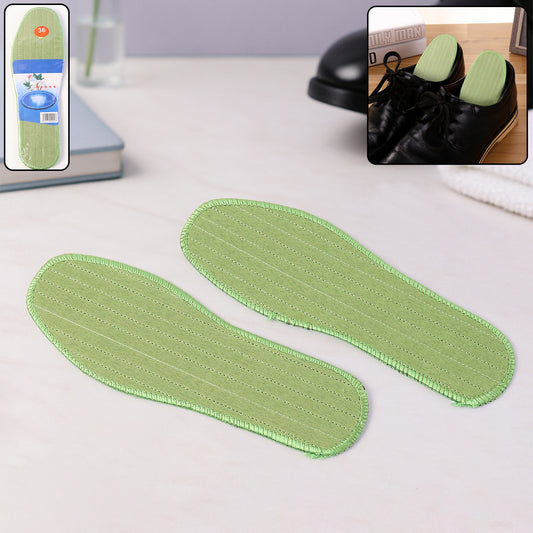 Pair of Wukusy premium comfort shoe insoles for daily foot support, size 36, with a mix of design patterns.