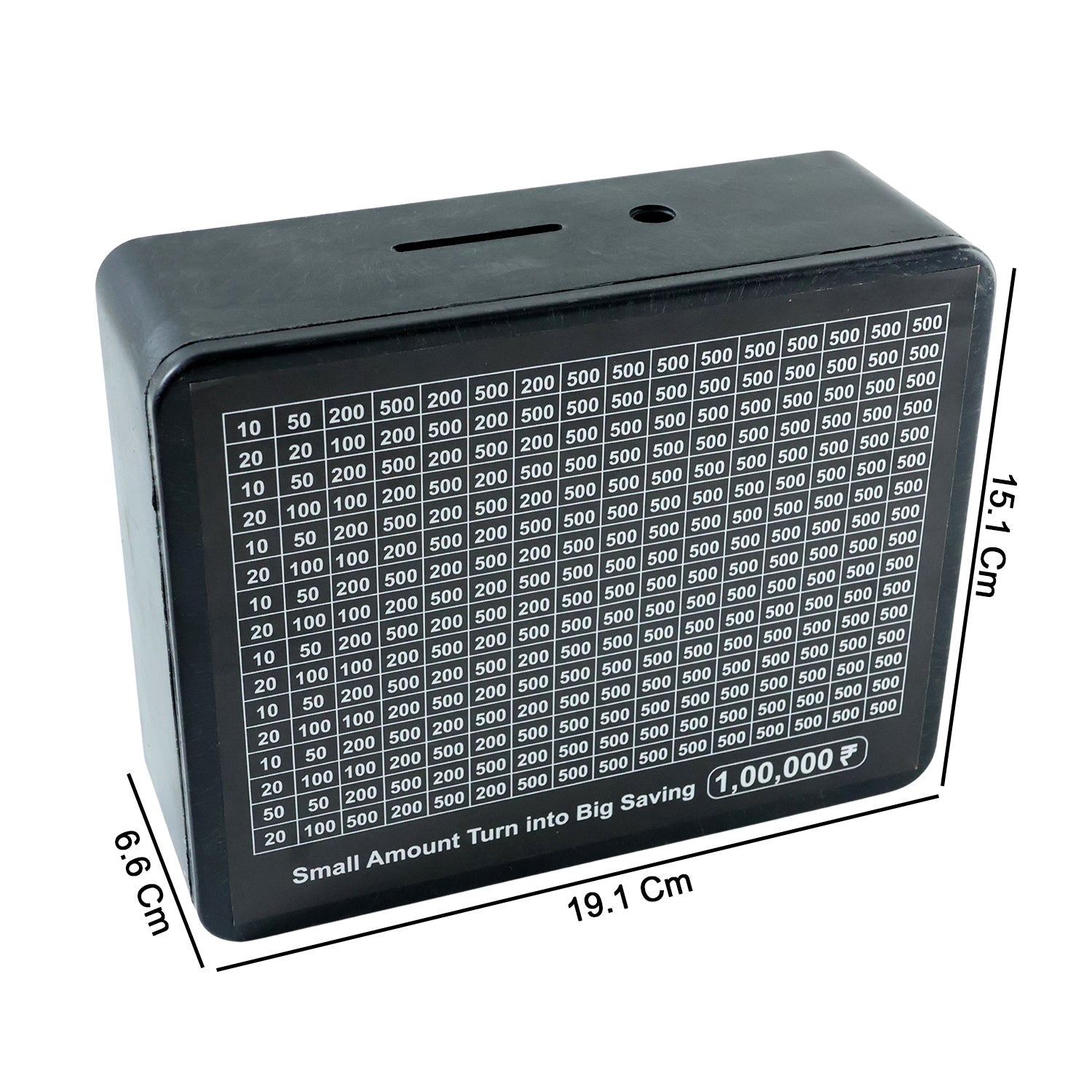 Wukusy reusable piggy bank with black gel pen, 15-19 cm, made of durable material, designed for saving money and easy coin storage.