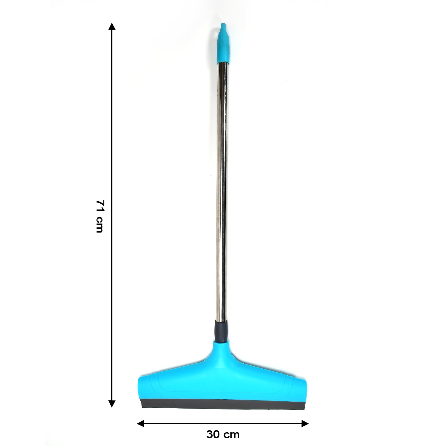 Wukusy 12-inch telescopic bathroom wiper with extendable handle and rubber blade for efficient cleaning of bathroom surfaces.