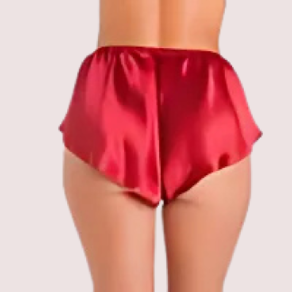 Opulent silk satin French knickers by Snazzyway, smooth and luxurious, featuring elegant design and soft fabric.