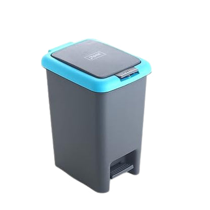 Wukusy Apex plastic push-and-pedal dust bin, 6.5L capacity, compact design, mix color, hands-free operation, ideal for waste disposal