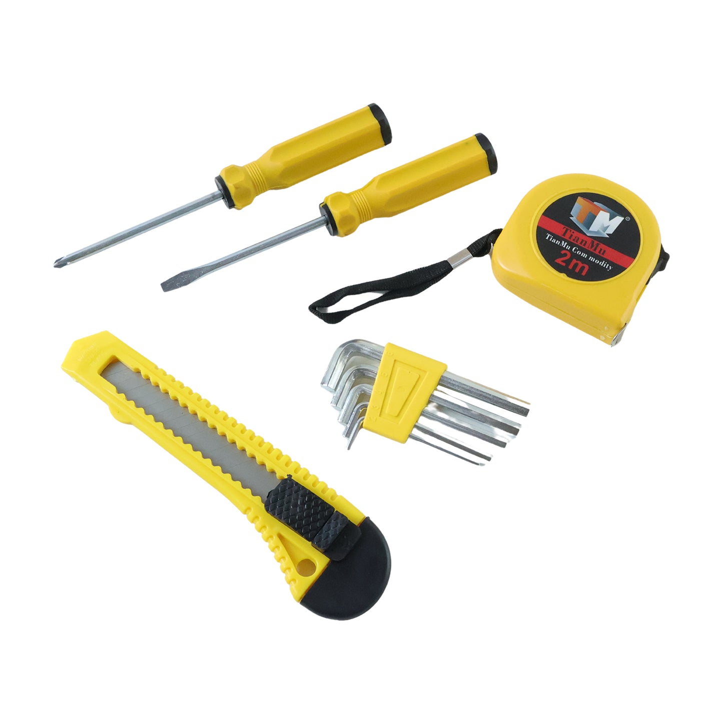 Wukusy Compact Tianmu 9-piece combination tool set with various screwdrivers and bits arranged neatly in a case.