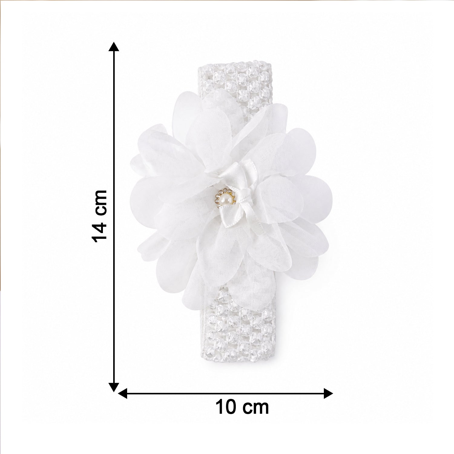 Soft elastic floral baby headband by Wukusy featuring colorful fabric flowers and a stretchable design for comfortable wear.
