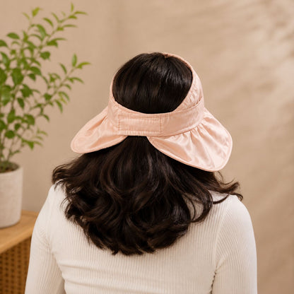 Wukusy women's wide brim sun protection hat with open top and mesh design, in a random color, for outdoor sun shield.