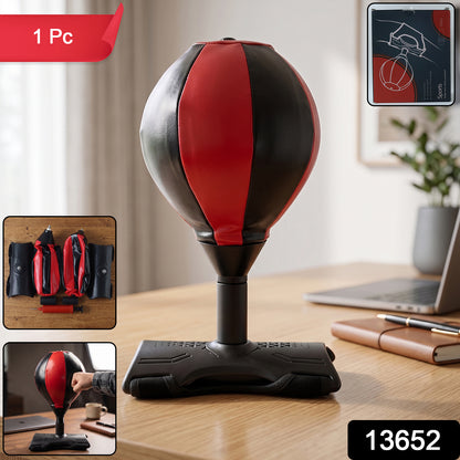 Wukusy portable B-grade inflatable punching bag with air pump, shown partially inflated and ready for use.