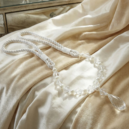 Wukusy luxury crystal beaded curtain tieback with sparkling beads and elegant design for decorative window holdbacks.