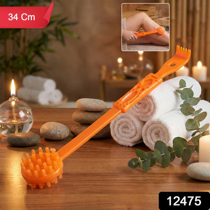 Wukusy long handle body massage roller stick for muscle relief, with textured surface for targeted massage therapy.