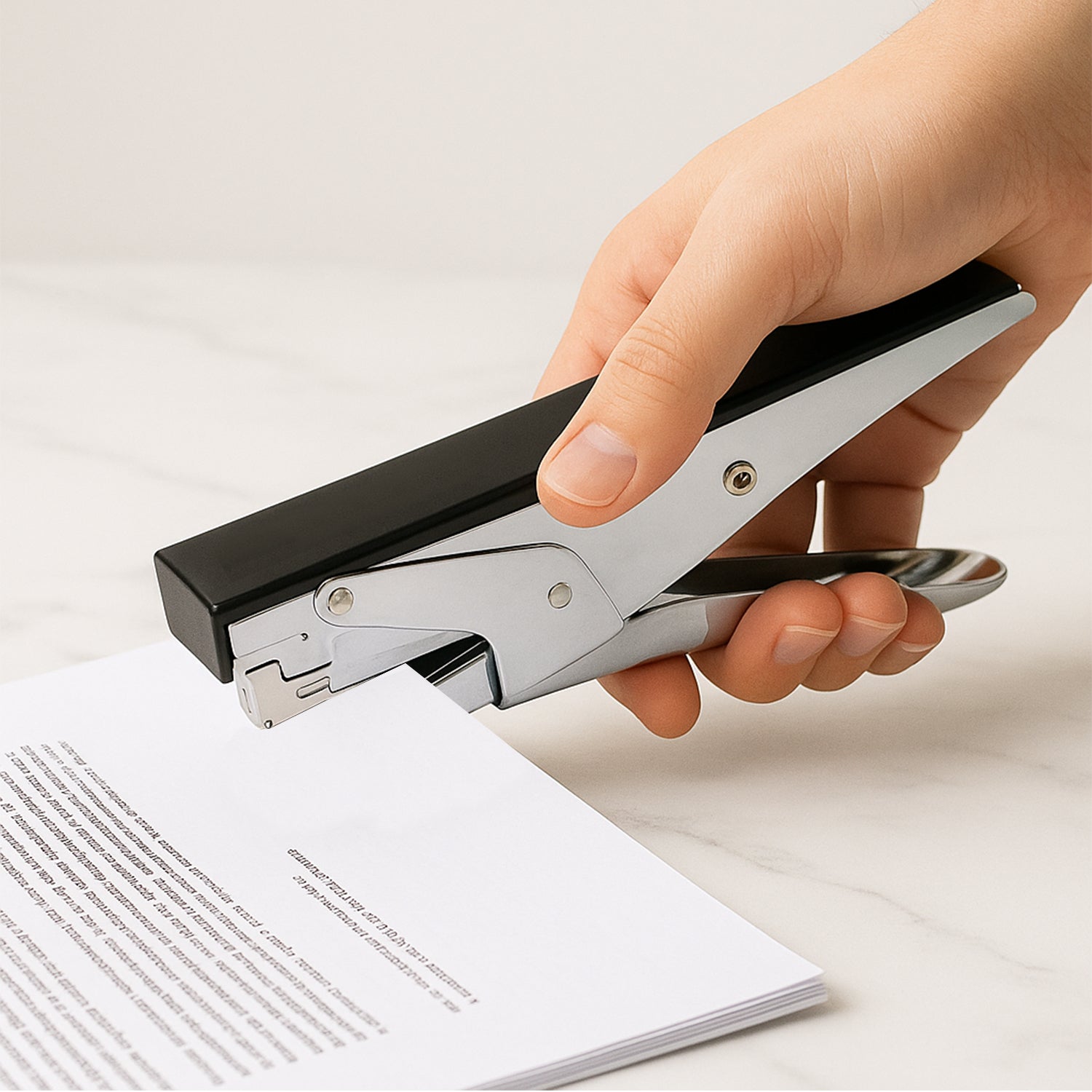 Wukusy Kangaro HP-45 heavy duty plier stapler with metal body, designed for durable stapling tasks in industrial or office settings.