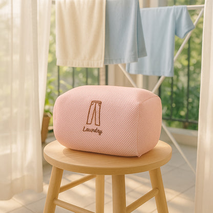 Wukusy thick 3D mesh laundry wash bag for delicate clothes, durable home improvement accessory, single piece.