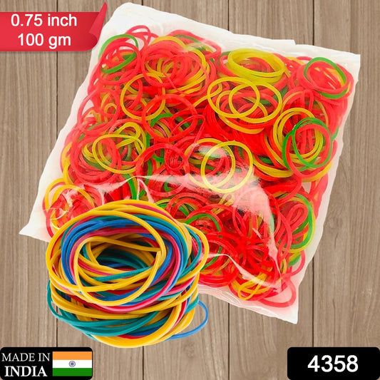 Multicolored elastic rubber bands from Wukusy, flexible and reusable for office, home, and school stationery accessories.