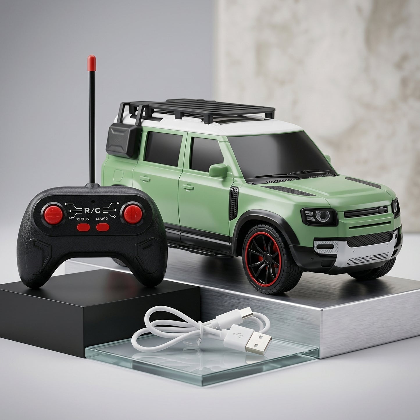 Wukusy high-speed remote control racing car toy for kids, yellow and black design, ready for play on smooth surfaces.