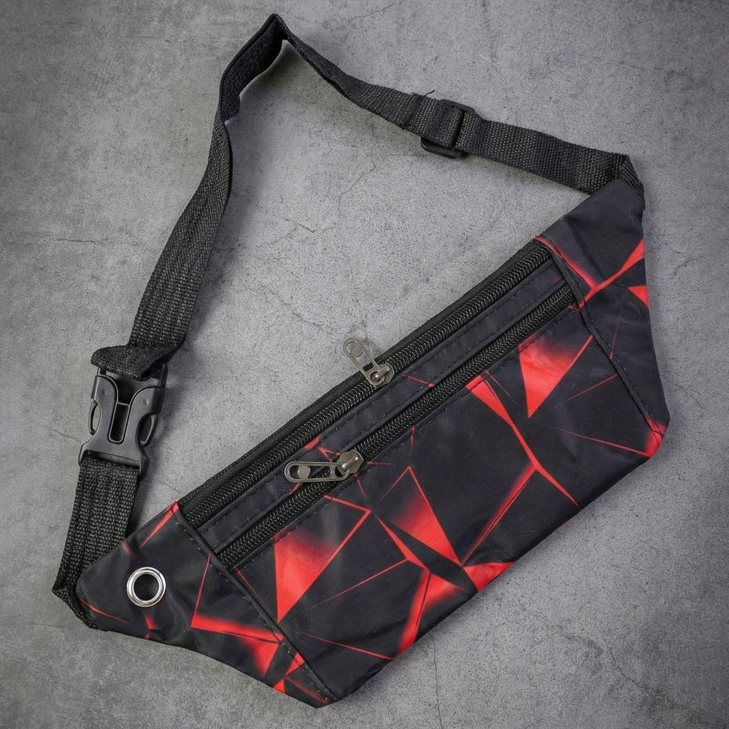 Wukusy adjustable sports waist pouch with zipper, designed for running and outdoor activities, made from durable material.