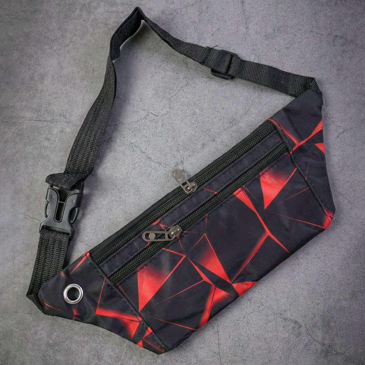 Wukusy adjustable sports waist pouch with zipper, designed for running and outdoor activities, made from durable material.