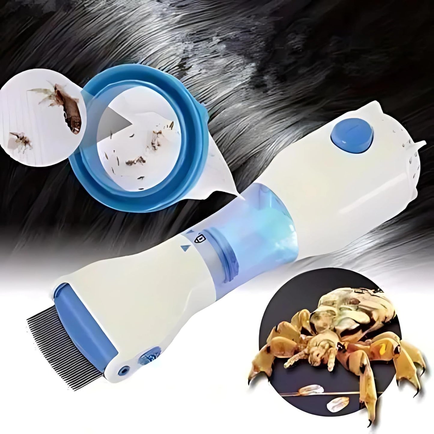 Wukusy electric anti-lice vacuum comb set with a handheld device and cleaning attachments for lice removal.