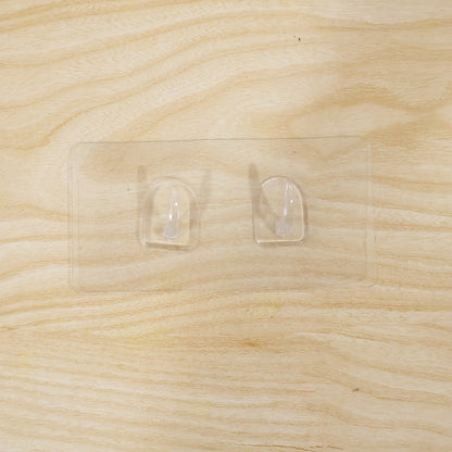 Transparent Double Hook Self Adhesive Wall Sticker (1 Pc)