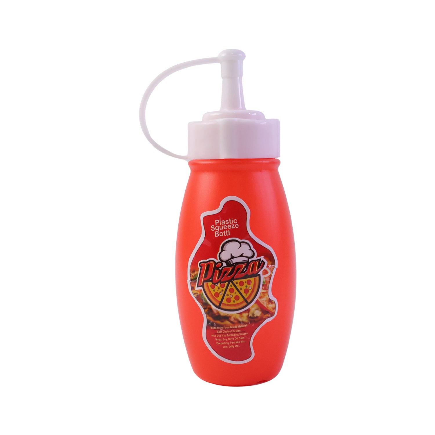 Small Wukusy plastic squeeze sauce bottle for pizza, ketchup, and mayonnaise dispensing, 1-piece, easy to use.