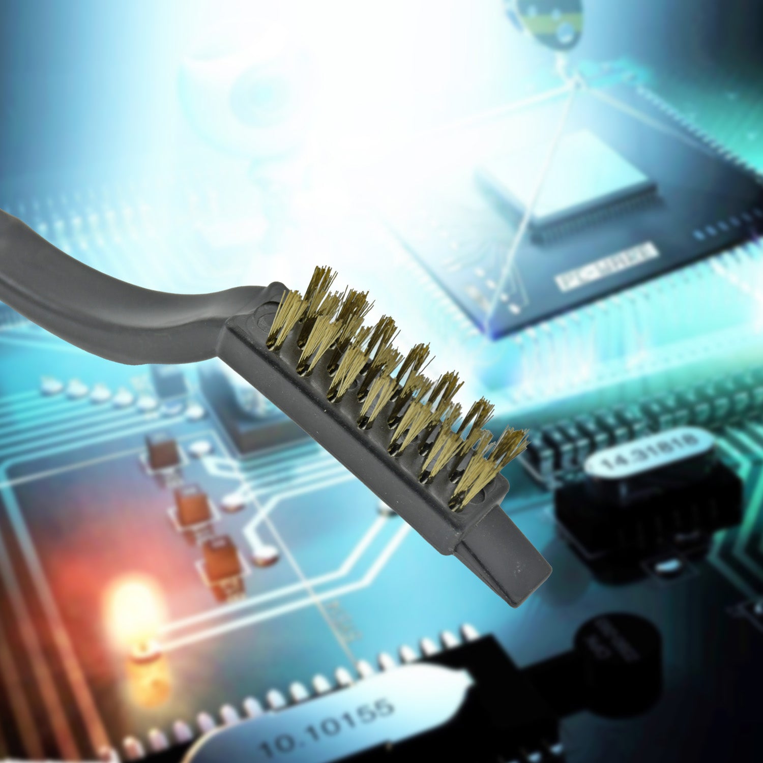Wukusy 244 mini wire brush set with steel, nylon, and brass brushes for cleaning and polishing tasks.