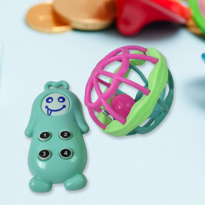 Wukusy Kinder Rattles Classic toy set with 8 colorful plastic shake and grab baby rattles and teethers for infants.