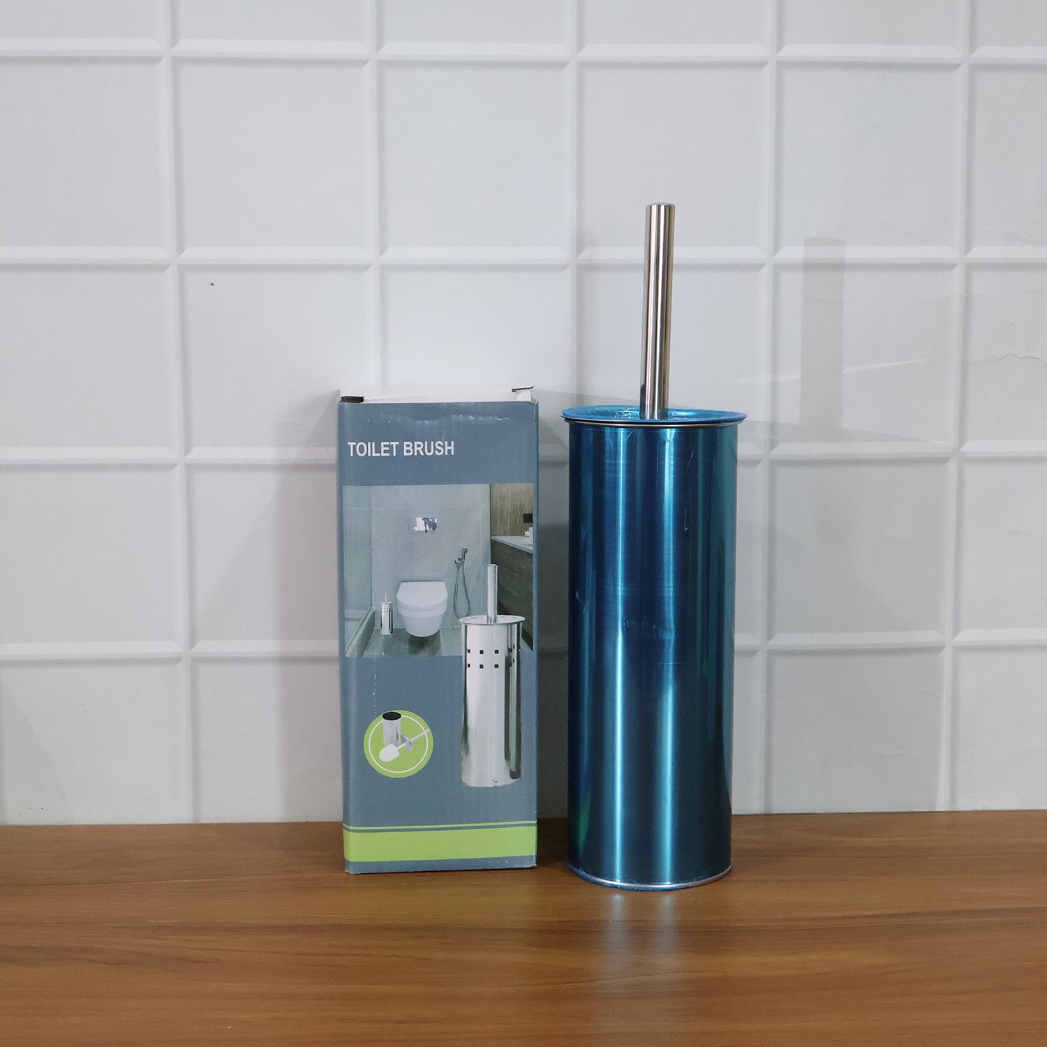 Wukusy premium toilet cleaning brush with holder set, durable brush with sleek holder for bathroom sanitation.
