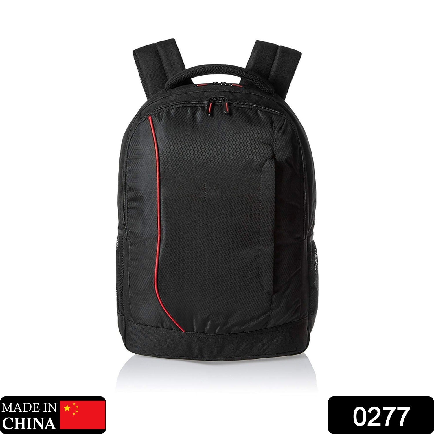 Wukusy 15.6-inch office laptop bag with padded compartments and adjustable shoulder strap, black fabric exterior.