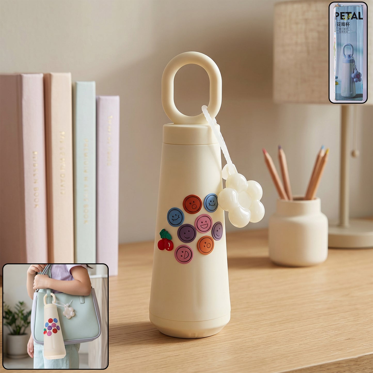 Wukusy portable water glass bottle, 500 ml capacity, with a sleek design and transparent body for easy hydration on the go.