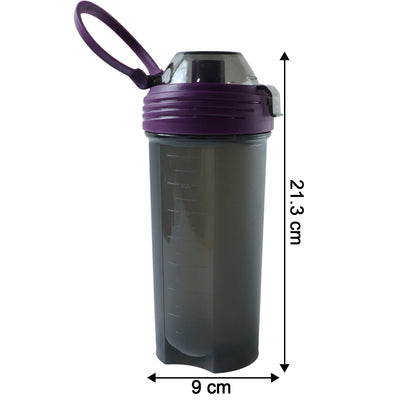 Wukusy 700ml multipurpose protein shaker bottle with screw-top lid and mixing ball, suitable for smoothies and powdered drinks.