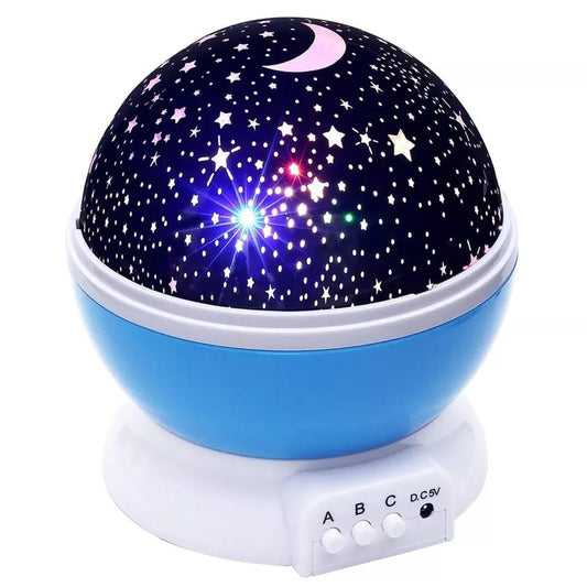 Wukusy 1234 Colour Changing Good Night Star Master Rotating Projection Night Lamp for home decor, showing star projections and rotating design.