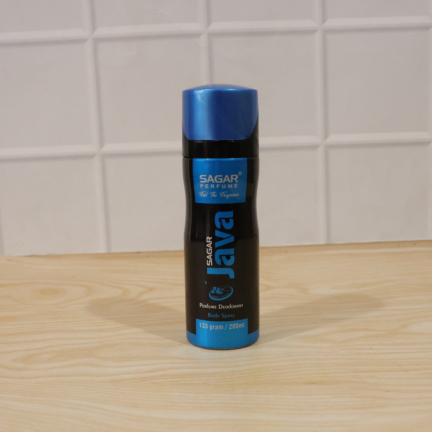Wukusy Sagar Java perfume body spray for men, 200ml, featuring a sleek bottle with a modern design and fragrance details.