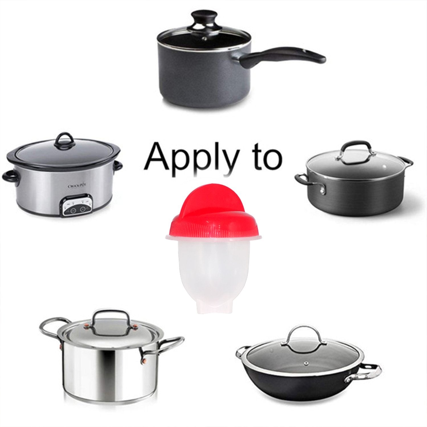 Wukusy nonstick eggs boiler cooker without eggshells, kitchen tool for easy egg boiling and peeling on a clean kitchen countertop.