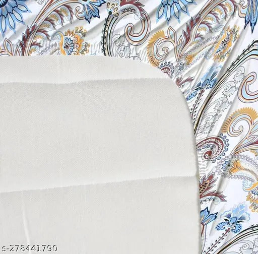 Super soft glace cotton fitted bedsheet with elastic all around and two pillow covers, fits double bed 72x78 inches.