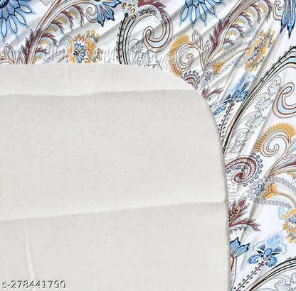Super soft glace cotton fitted bedsheet with elastic all around and two pillow covers, fits double bed 72x78 inches.
