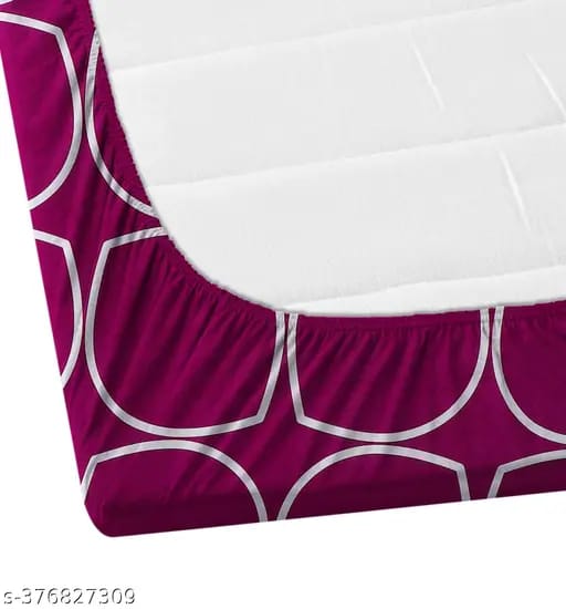 Super soft glace cotton fitted bedsheet with elastic edges and two pillow covers, suitable for double beds, size 72x78 inches.