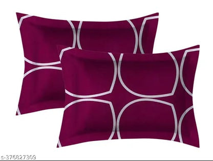 Super soft glace cotton fitted bedsheet with elastic edges and two pillow covers, fits double bed 72x78 inches.