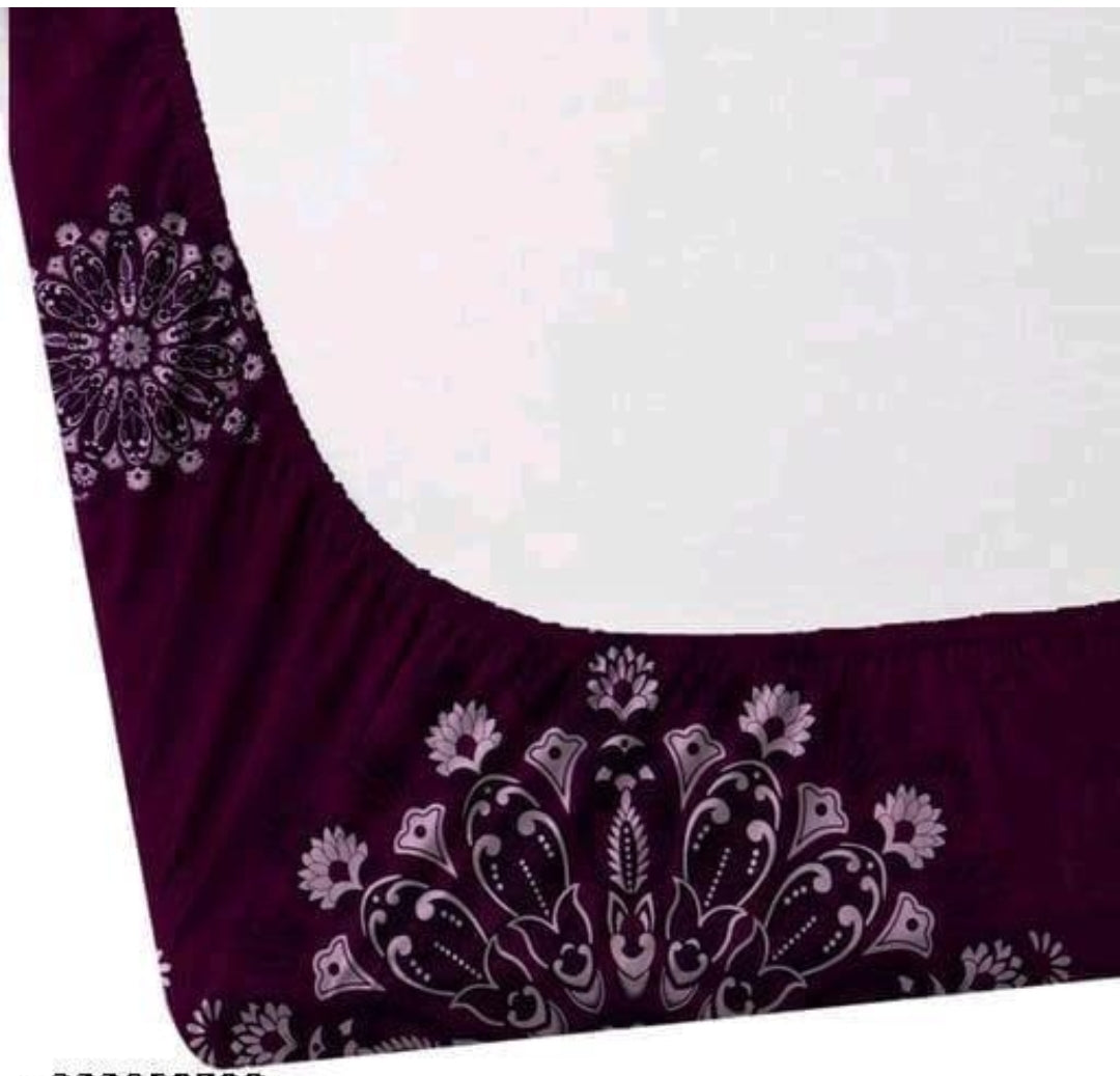Super soft glace cotton double bedsheet with elastic edges and two pillow covers, measuring 72x78 inches.